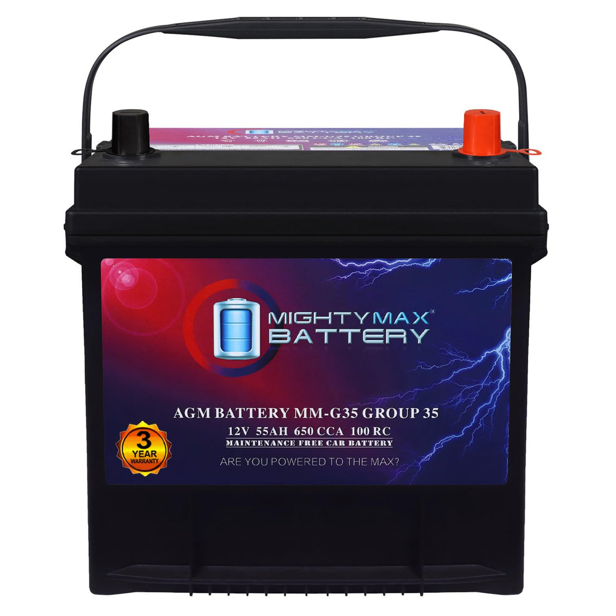 12V 55Ah AGM 650 CCA Replacement Battery Z95867