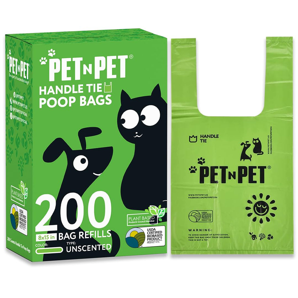 200 Count Unscented Tie Handles Poop Bags K12756