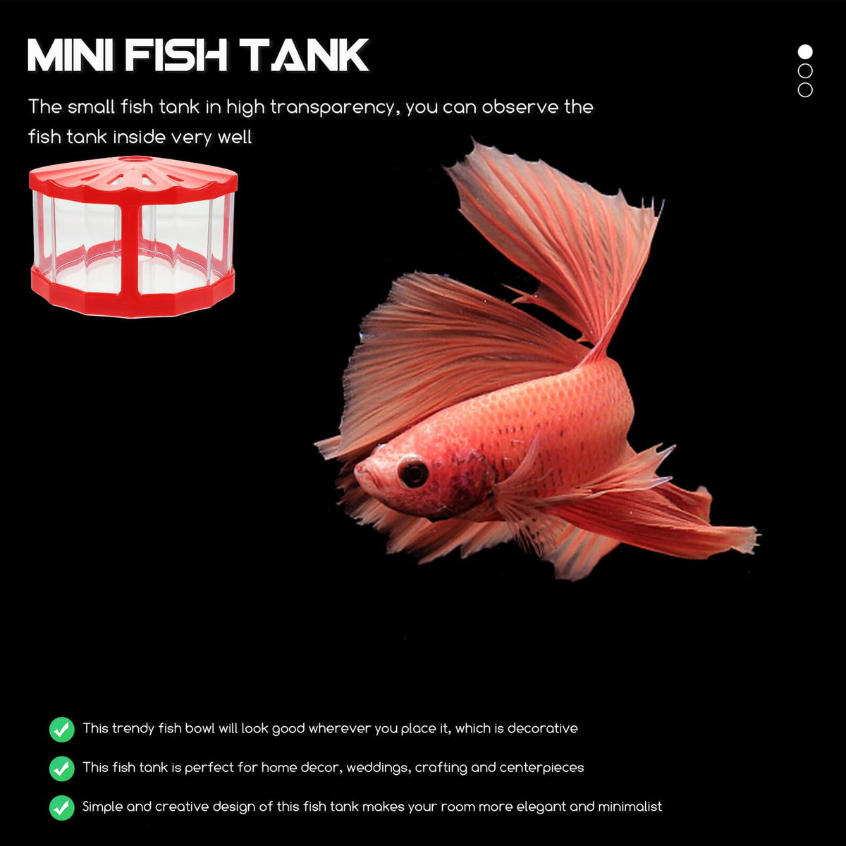 2pcs Mini Plastic Aquariums with LED Light N88624