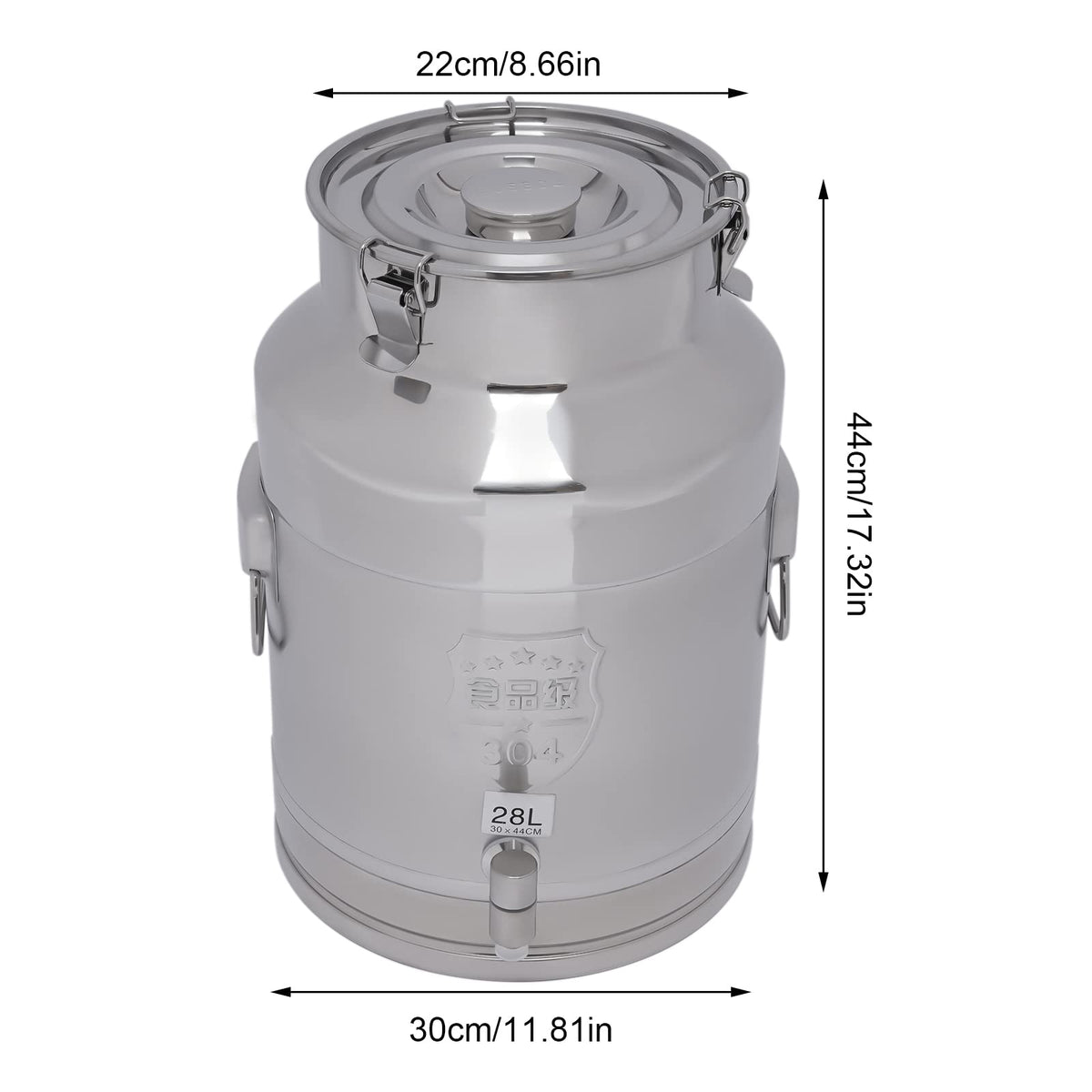 28L Stainless Steel Milk Can with Faucet & Lid R550