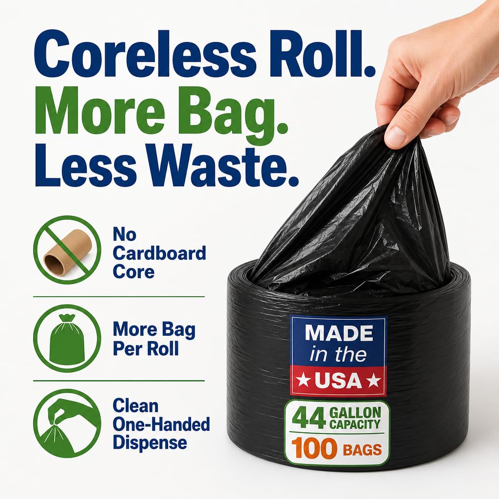 40-45 Gallon Heavy Duty Black Trash Bags 100 Count L43750