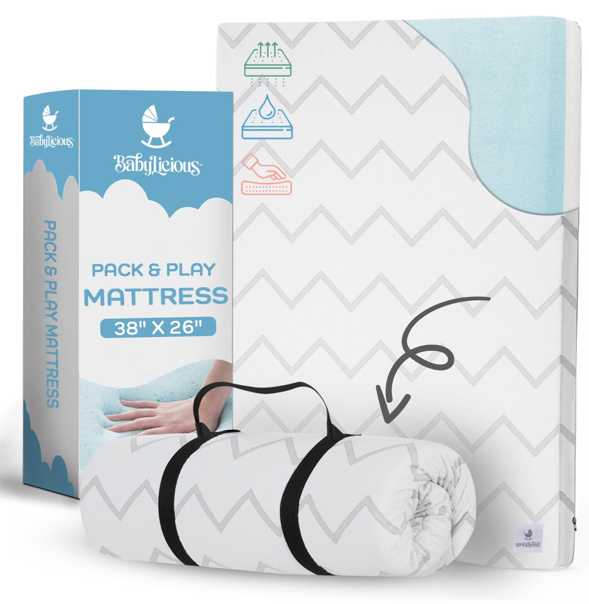 38" x 26" Waterproof Memory Foam Mattress Pad F376