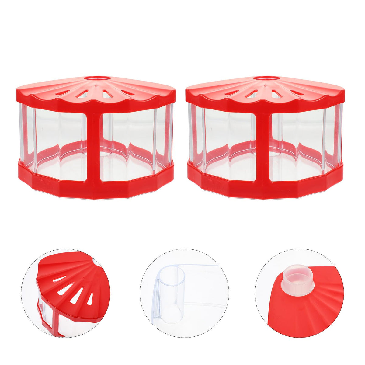 2pcs Mini Plastic Aquariums with LED Light N88624