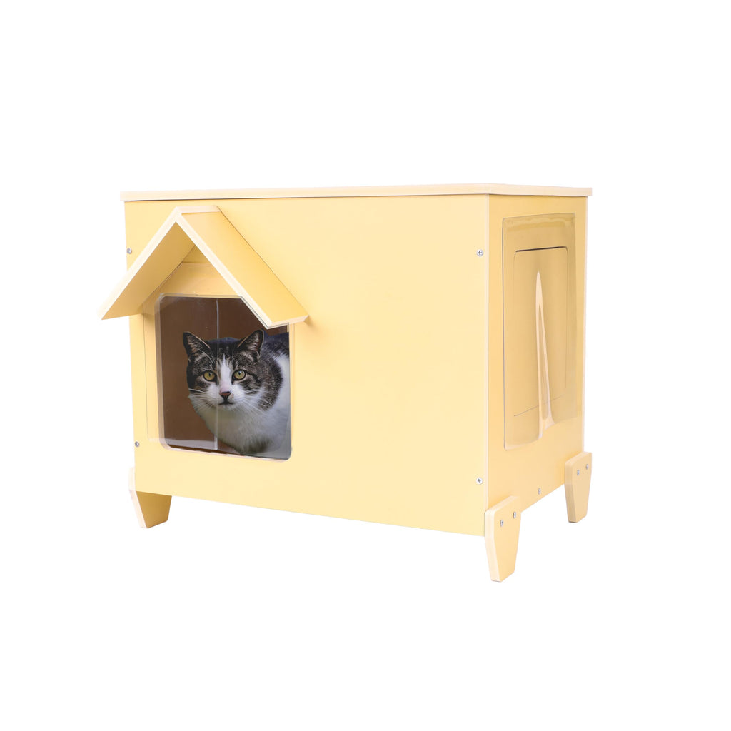 Waterproof Insulated Wooden Outdoor Cat House W40551
