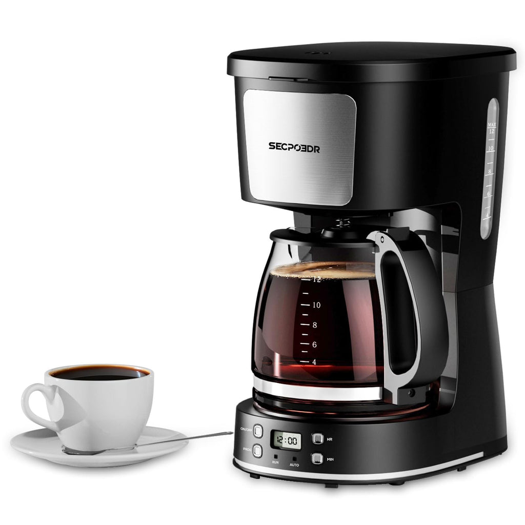 12 Cup Programmable Drip Coffee Maker with Glass Carafe and Reusable Filter G86924