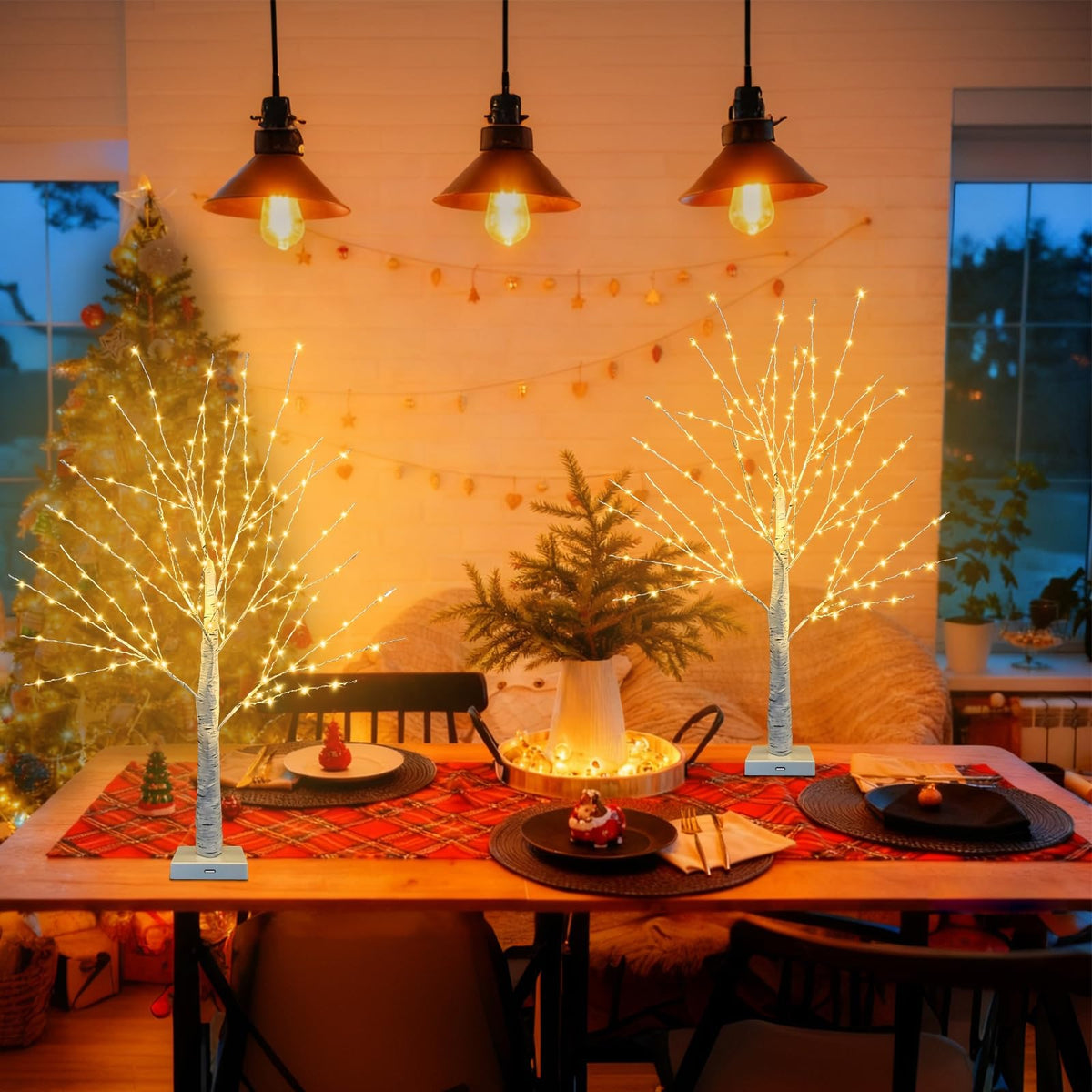 24 Inch LED Birch Tree 2 Pack P768102