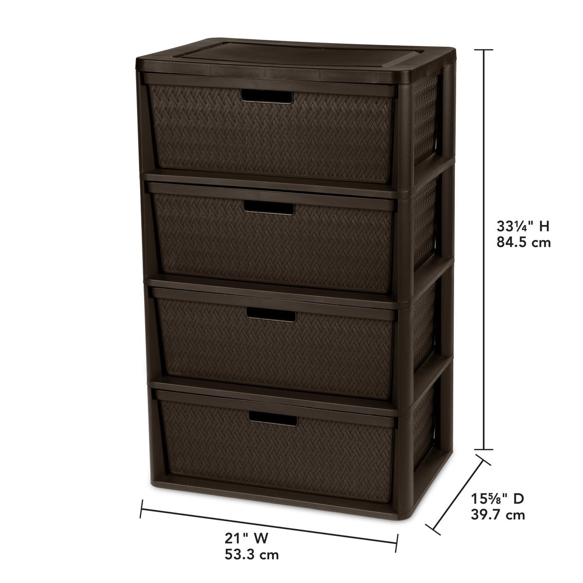 2 Pack Wide 4 Drawer Plastic Storage Tower B909626