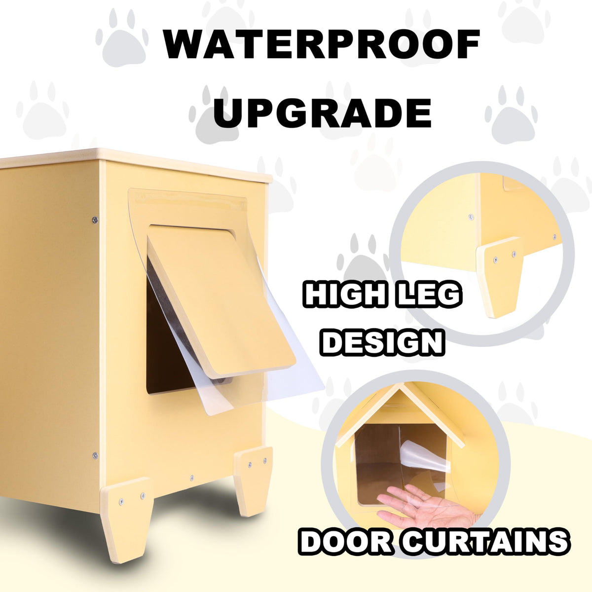 Waterproof Insulated Wooden Outdoor Cat House W40551