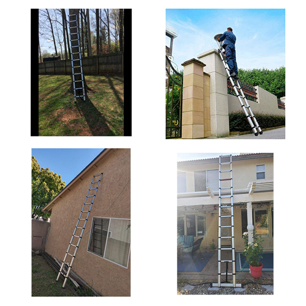 Aluminum Telescopic Extension Ladder 330 lbs Capacity 14.5FT V90635