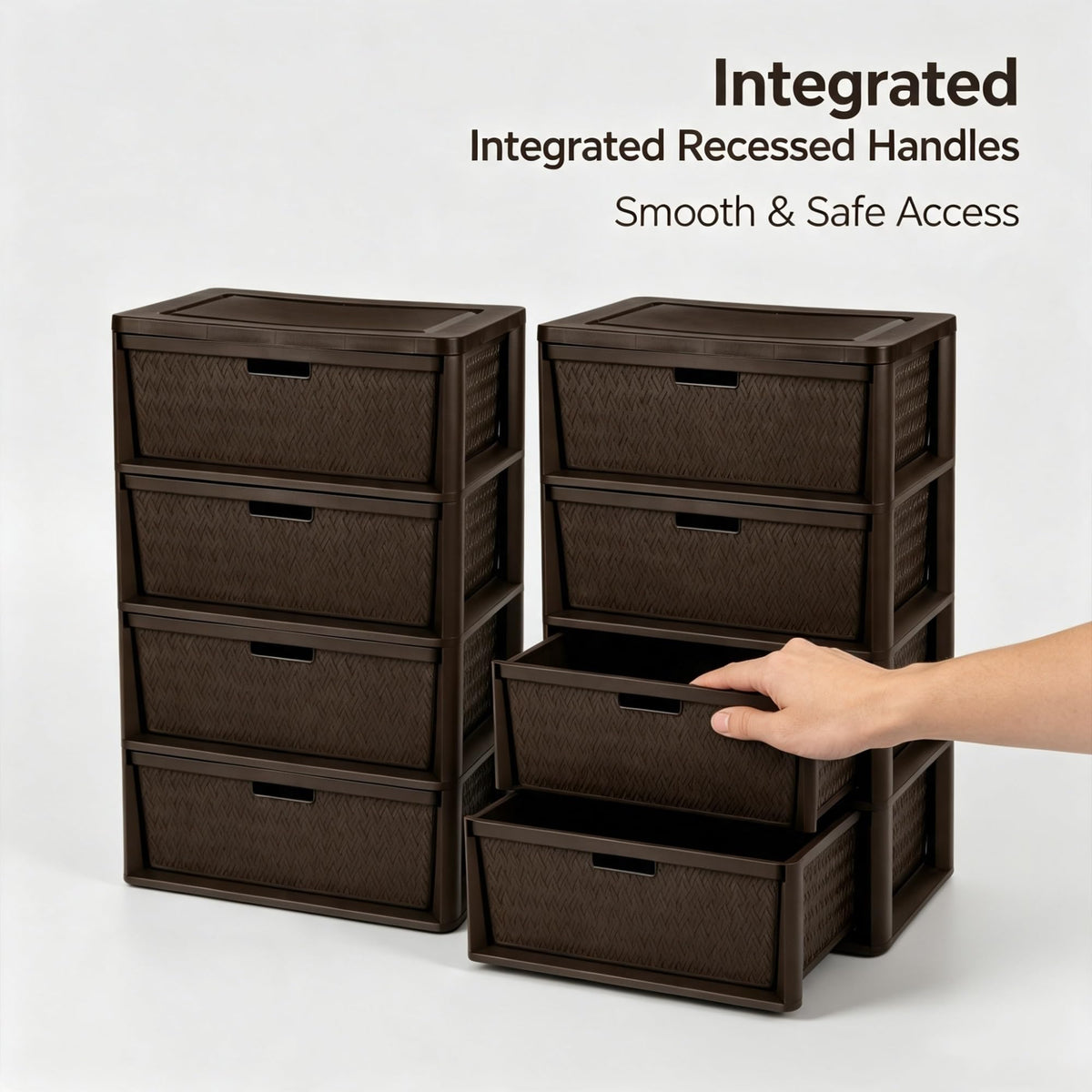2 Pack Wide 4 Drawer Plastic Storage Tower B909626