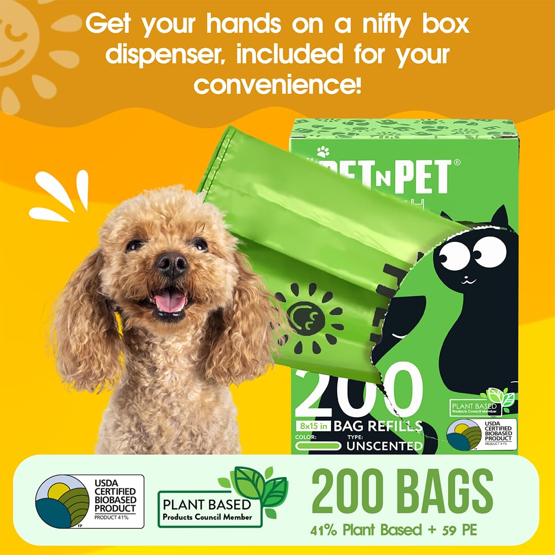 200 Count Unscented Tie Handles Poop Bags K12756