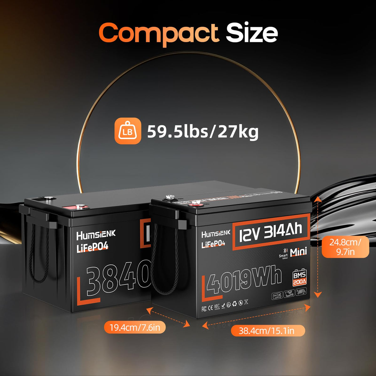12V 300Ah LiFePO4 Lithium Battery with Bluetooth Q420719