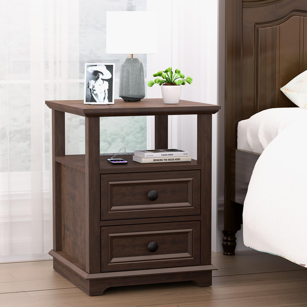 24" Nightstand with Charging Station and Drawers J35743
