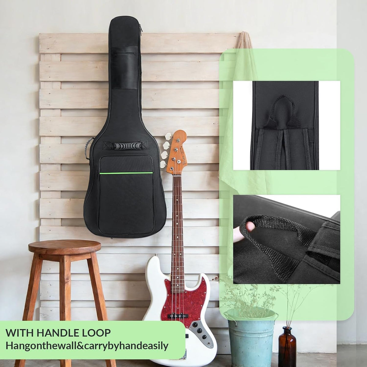 39 Inch 7mm Padding Waterproof Black Electric Guitar Bag H72705