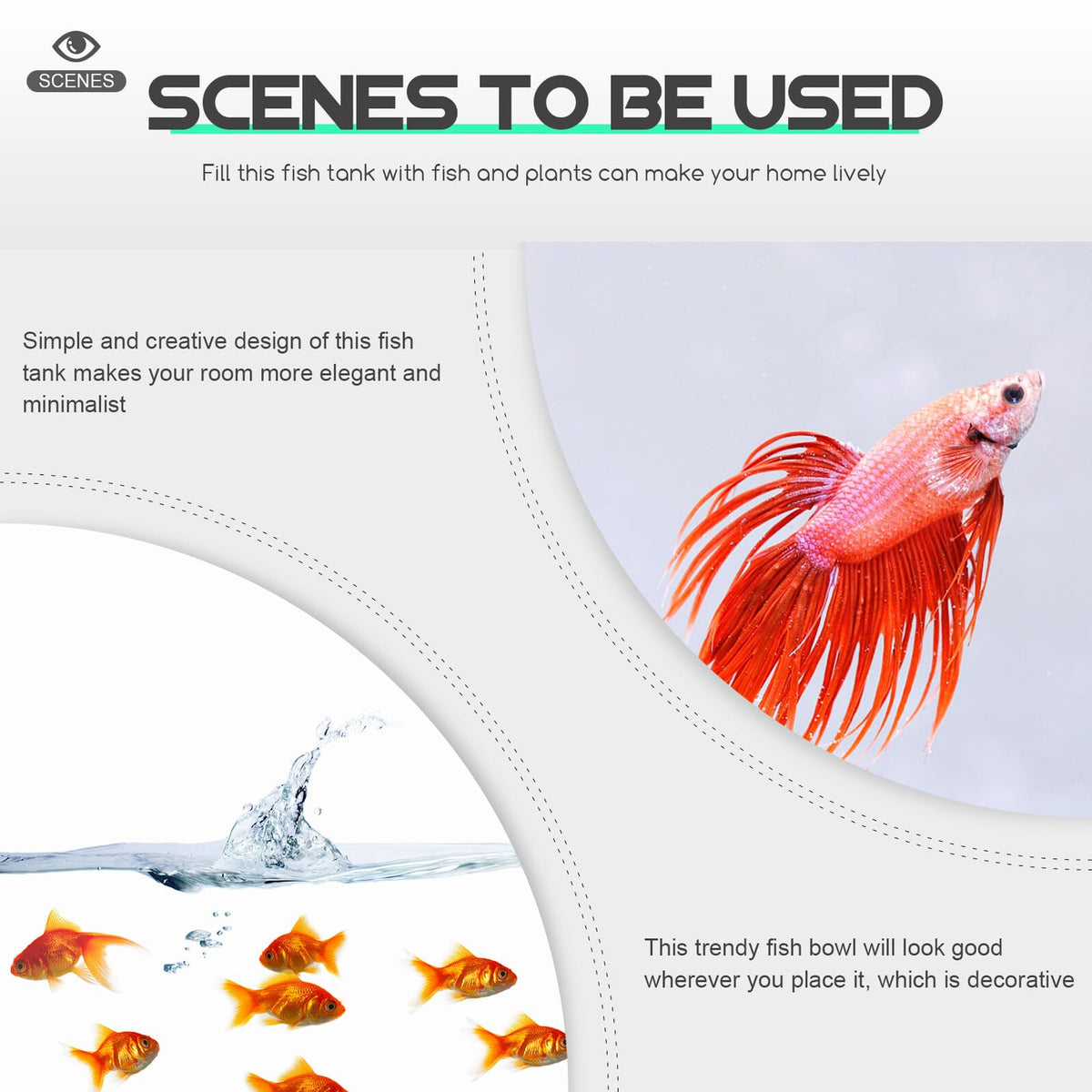 2pcs Mini Plastic Aquariums with LED Light N88624