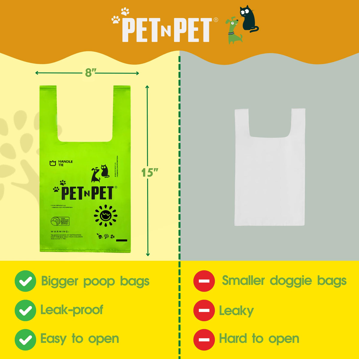 200 Count Unscented Tie Handles Poop Bags K12756