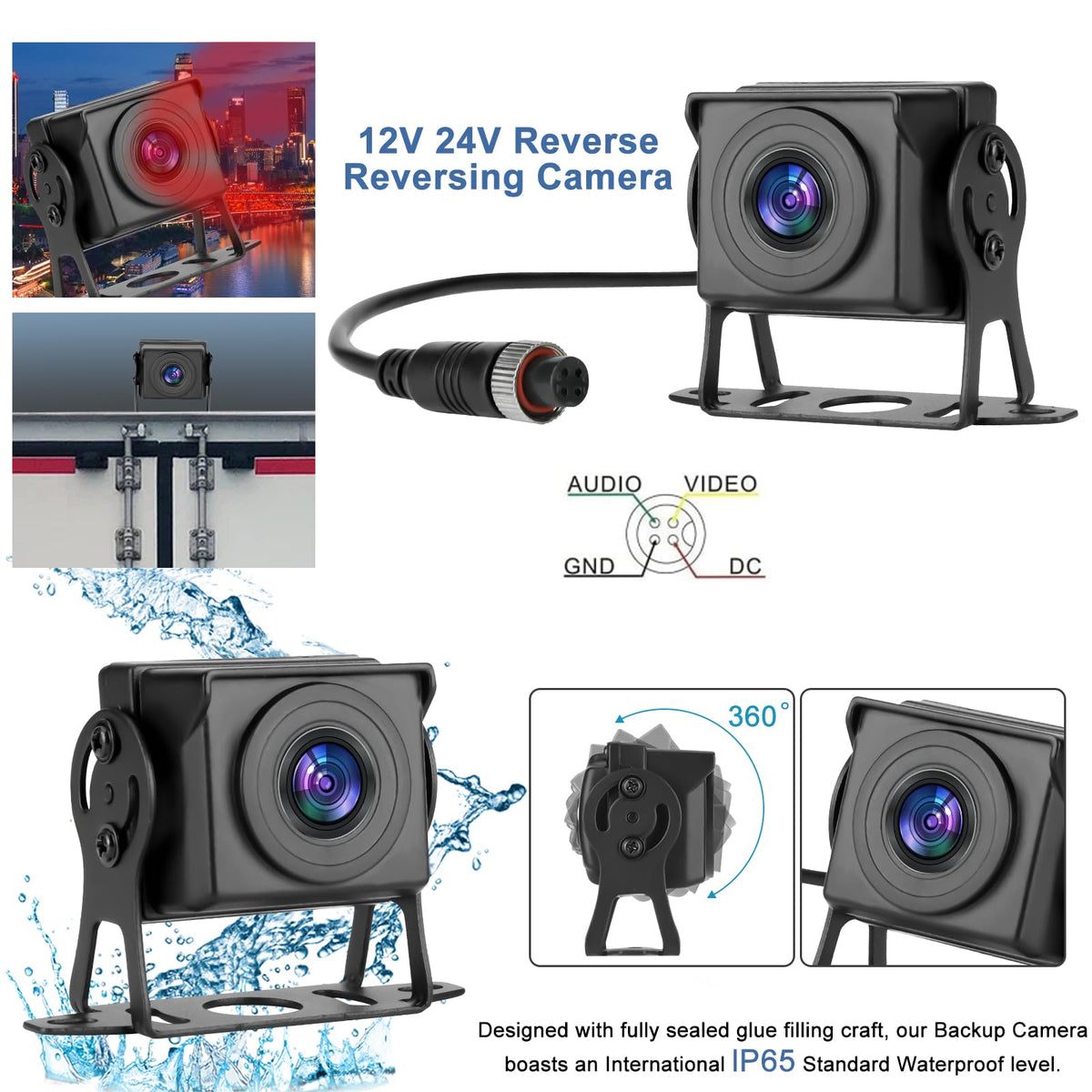 7 Inch Waterproof Wired Backup Camera System C10831