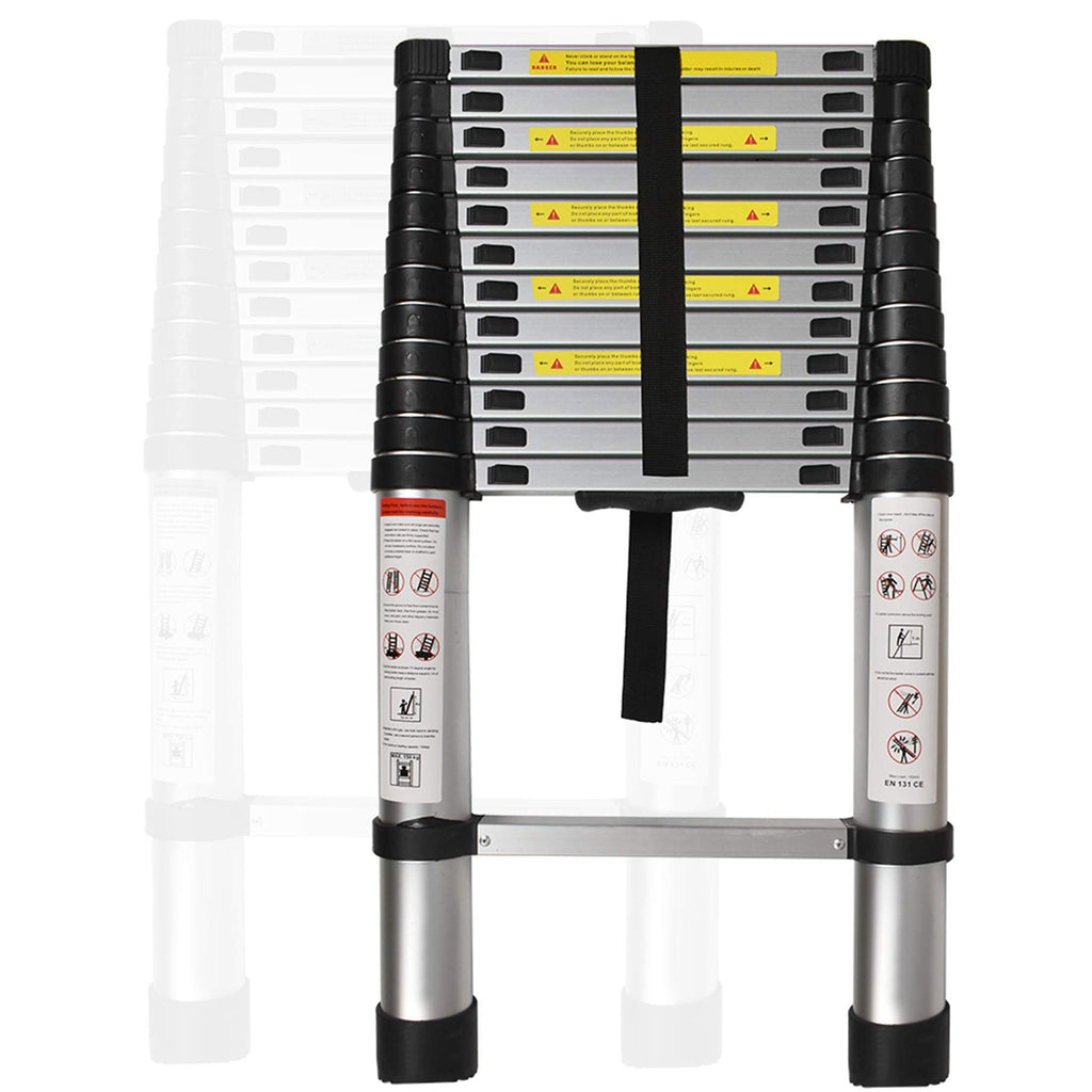 Aluminum Telescopic Extension Ladder 330 lbs Capacity 14.5FT V90635