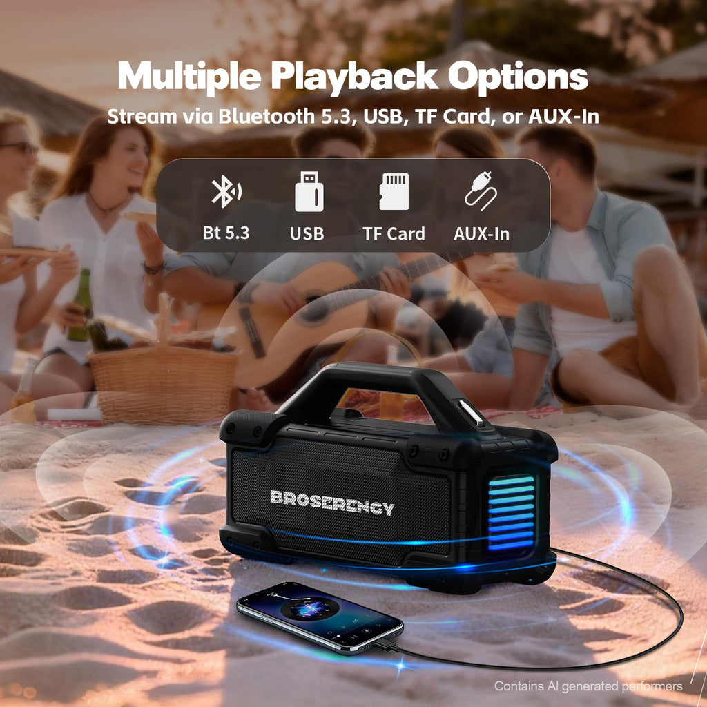 Black Portable Water Resistant Bluetooth Speaker L4483