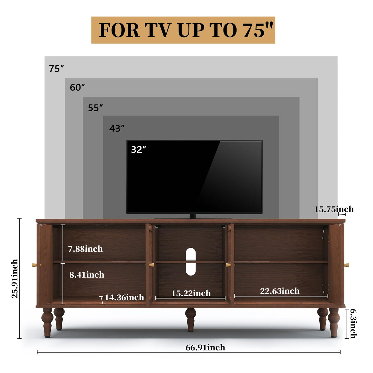 67" Mid Century Modern TV Stand H415516