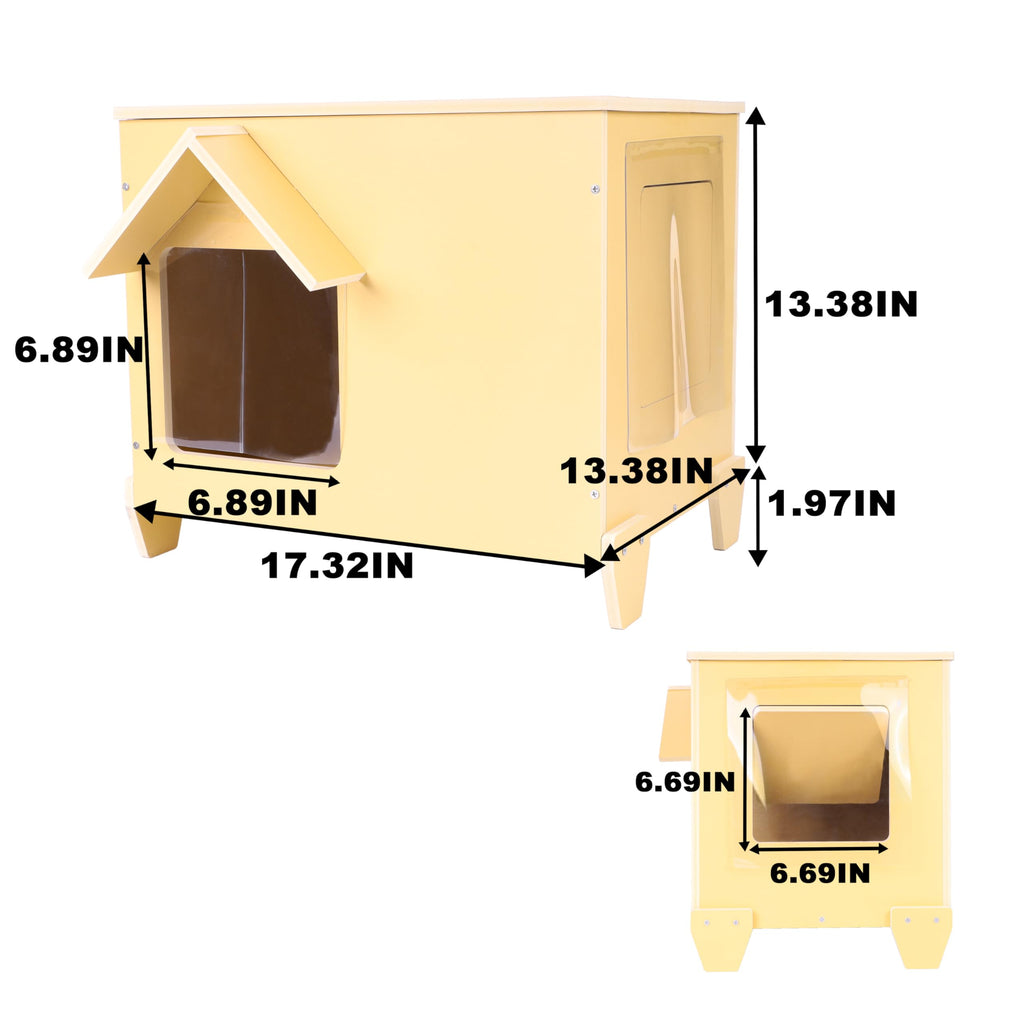 Waterproof Insulated Wooden Outdoor Cat House W40551