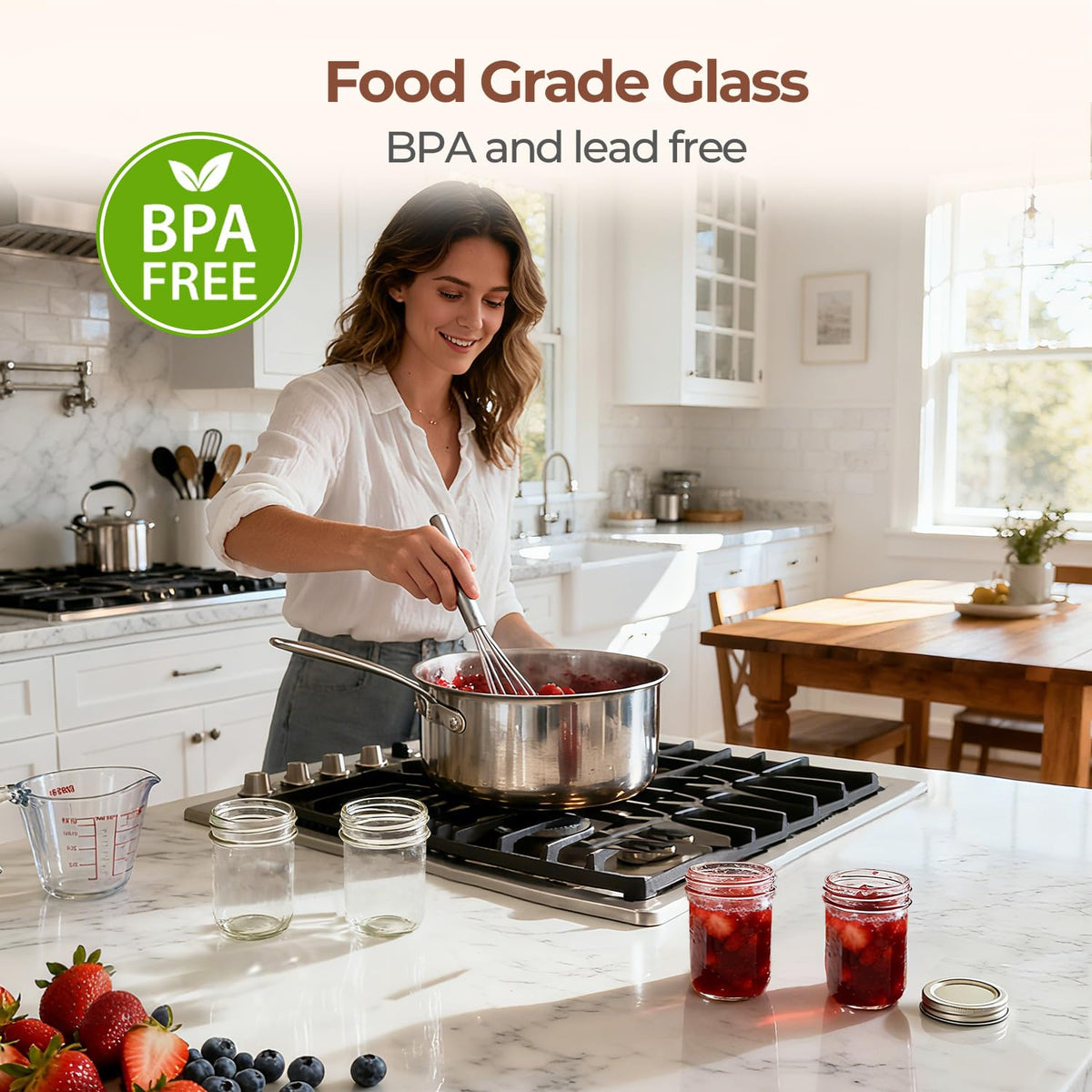 16 oz Wide Mouth Mason Jars 4 Pack G305