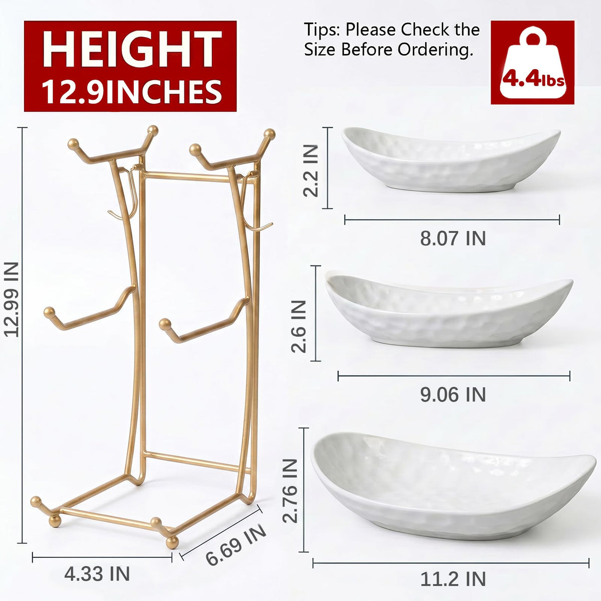3 Tier Ceramic Fruit Bowl Stand Q360330