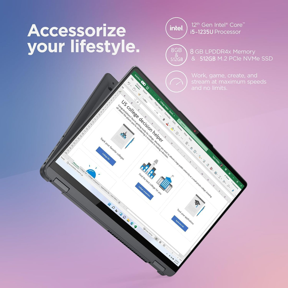14" FHD IPS Touchscreen 2-in-1 Laptop, Intel Core i5, 8GB RAM 512GB SSD B376192