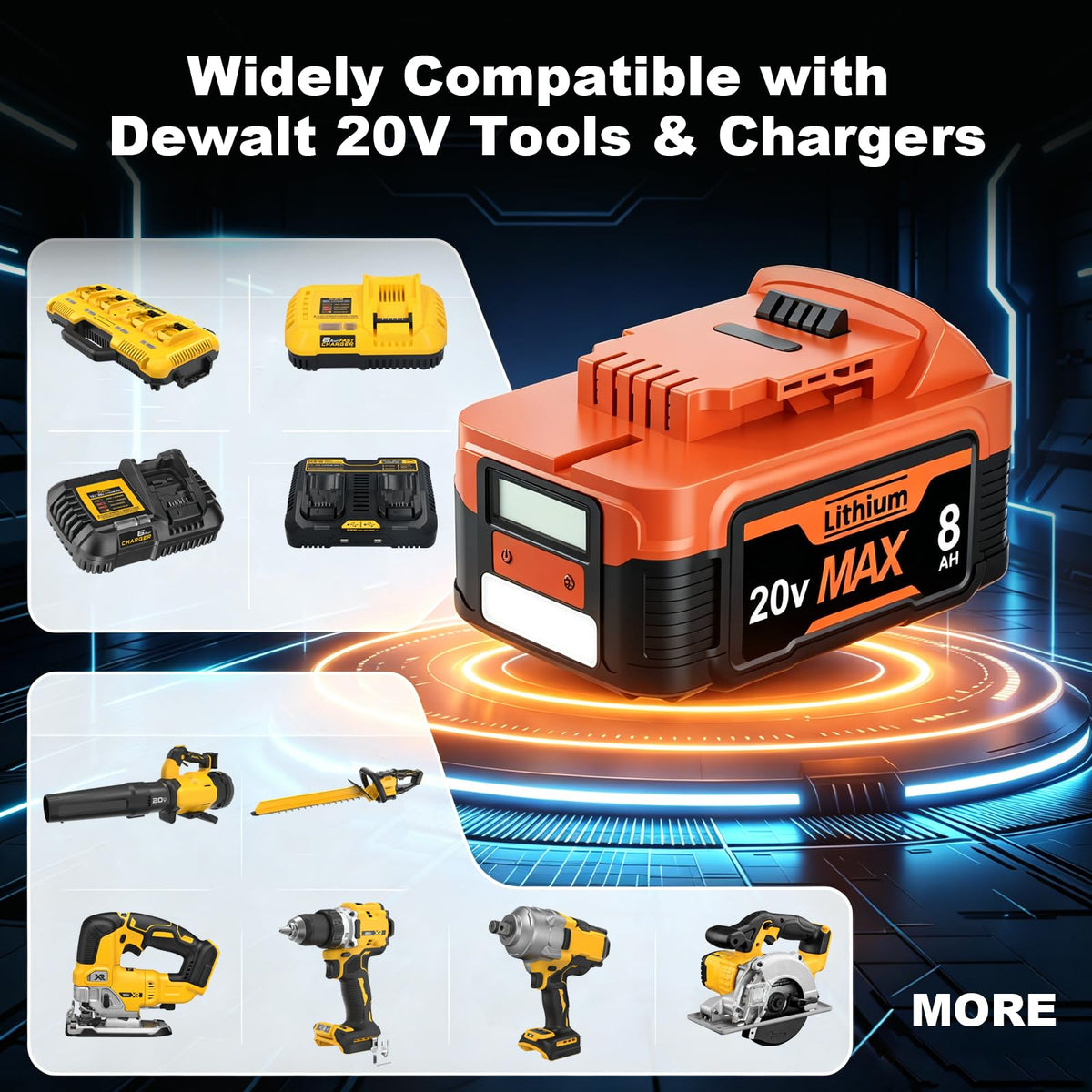 20V Lithium Battery with LCD Display C2813