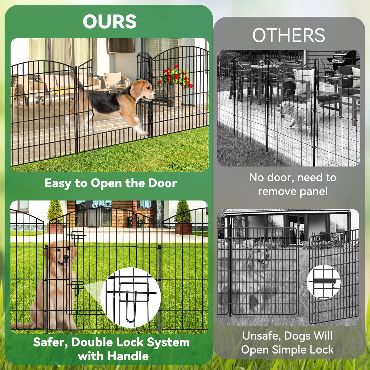 10 Panel No Dig Garden Fence with Gate Y556339