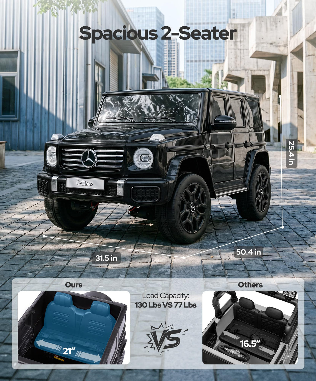 2 Seater 24v 4WD Ride on Car with Remote Control, Black D770047