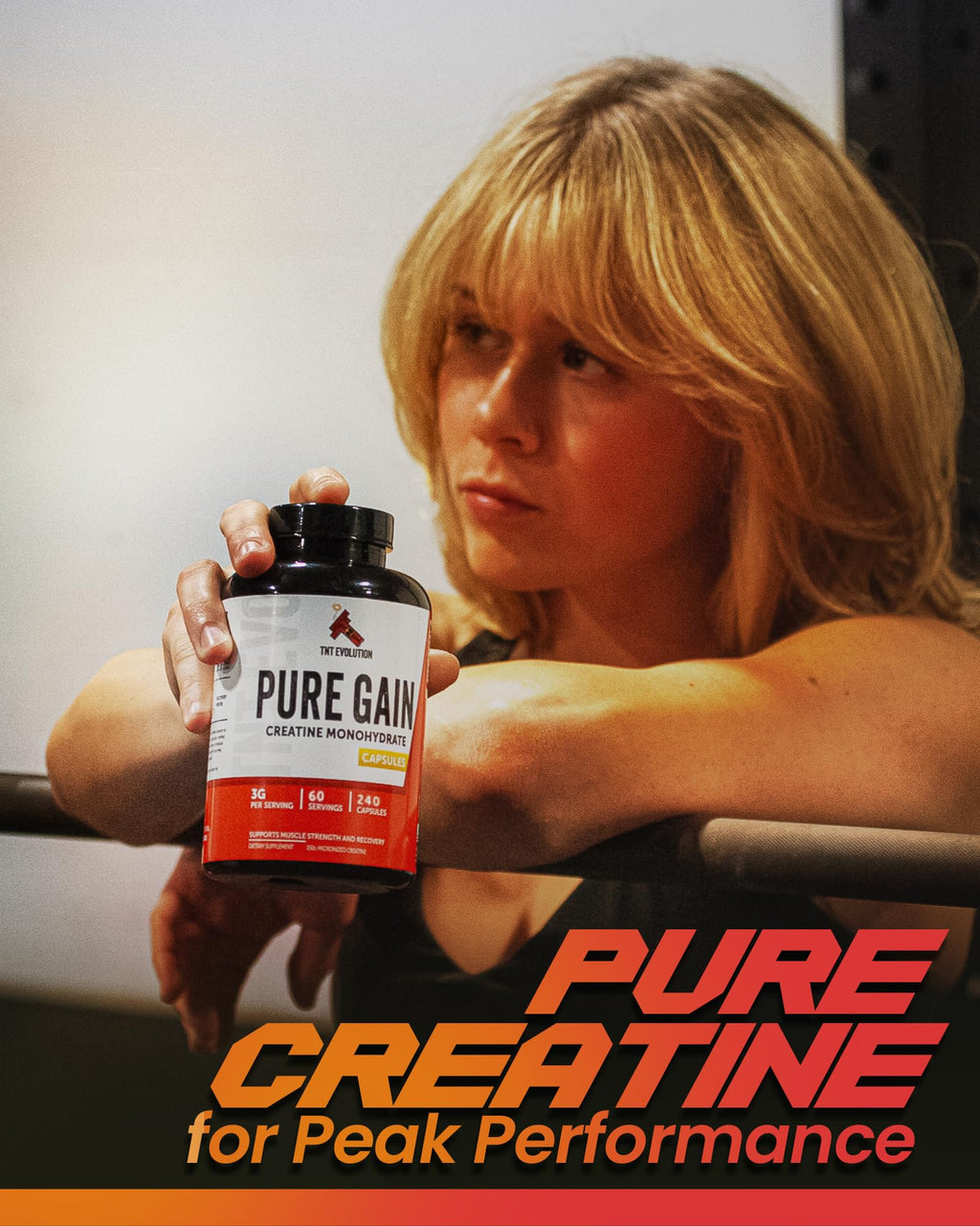 Creatine Monohydrate Capsules 750mg 240 Count Gluten Free V54430