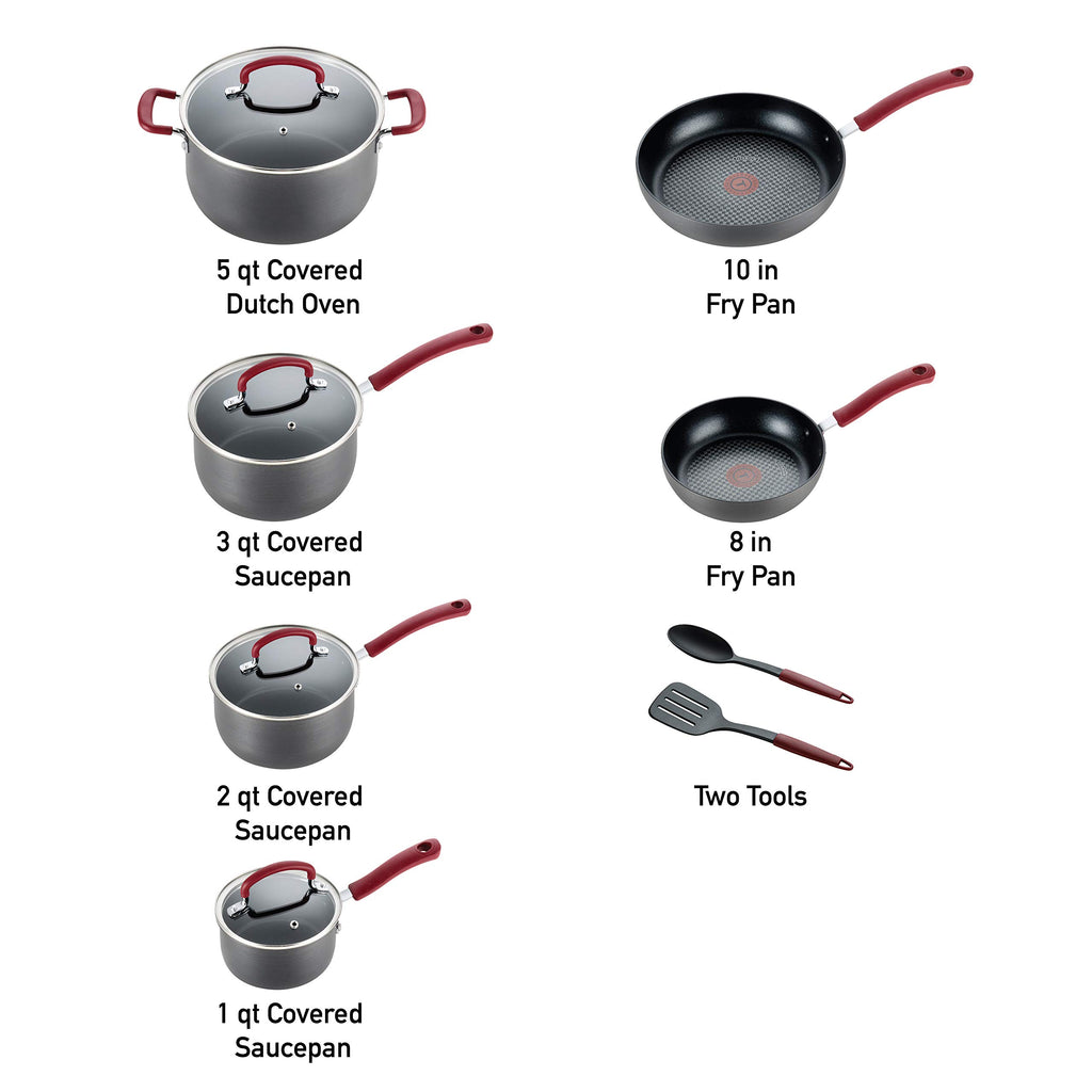 12 Piece Hard Anodized Nonstick Cookware Set U134