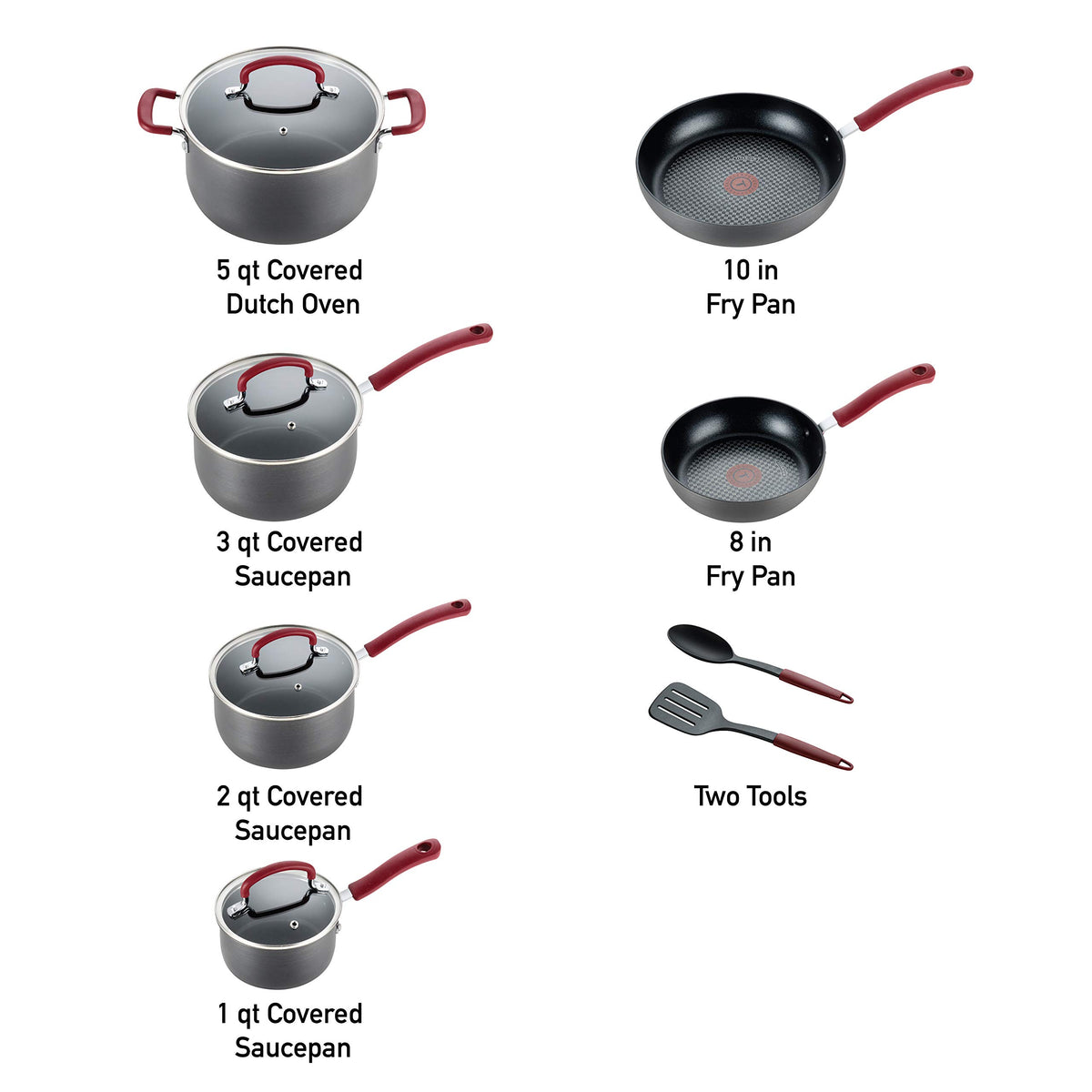 12 Piece Hard Anodized Nonstick Cookware Set U134