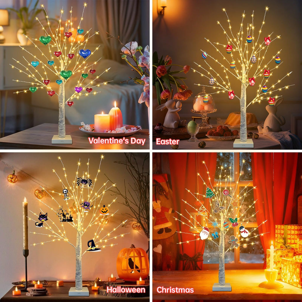 24 Inch LED Birch Tree 2 Pack P768102