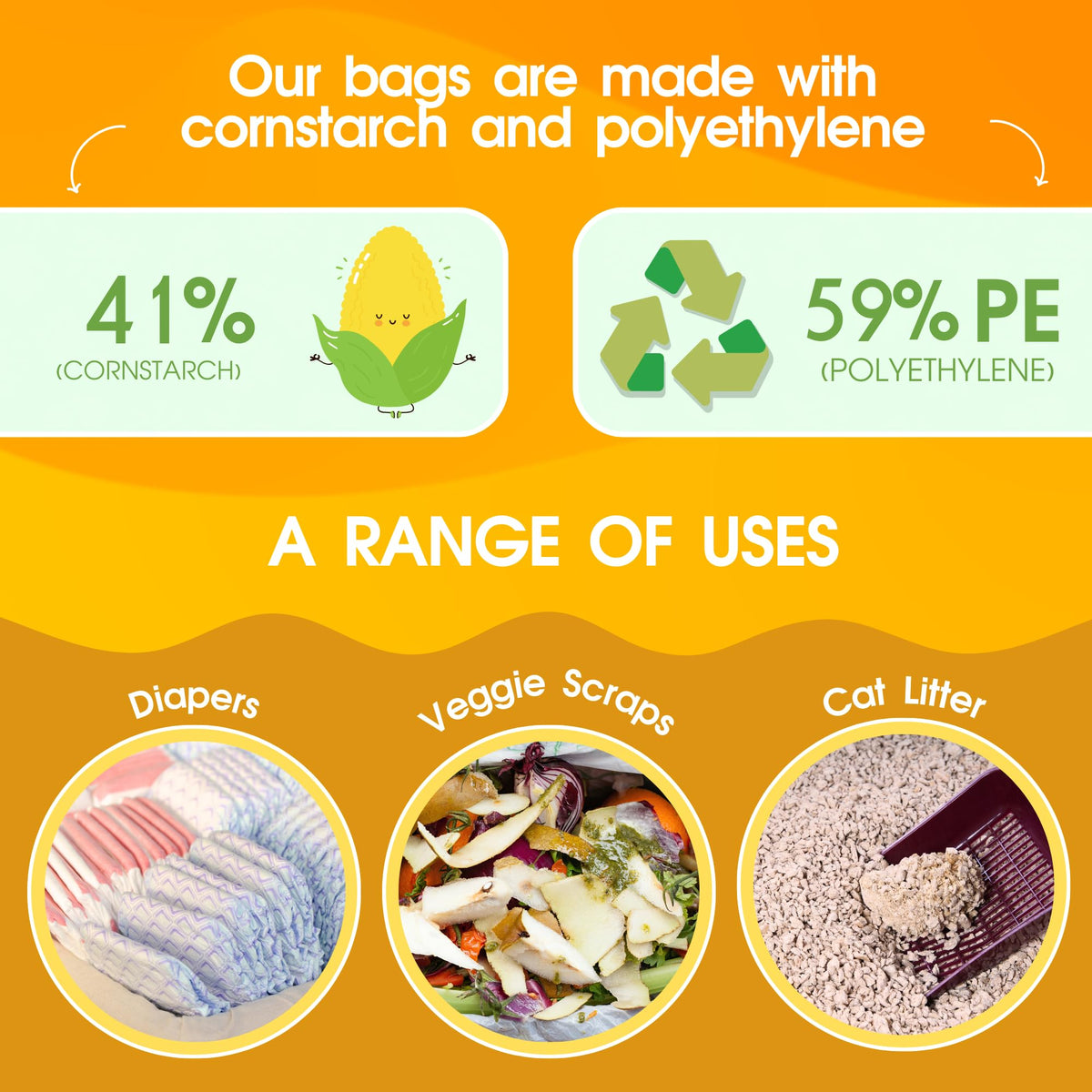 200 Count Unscented Tie Handles Poop Bags K12756