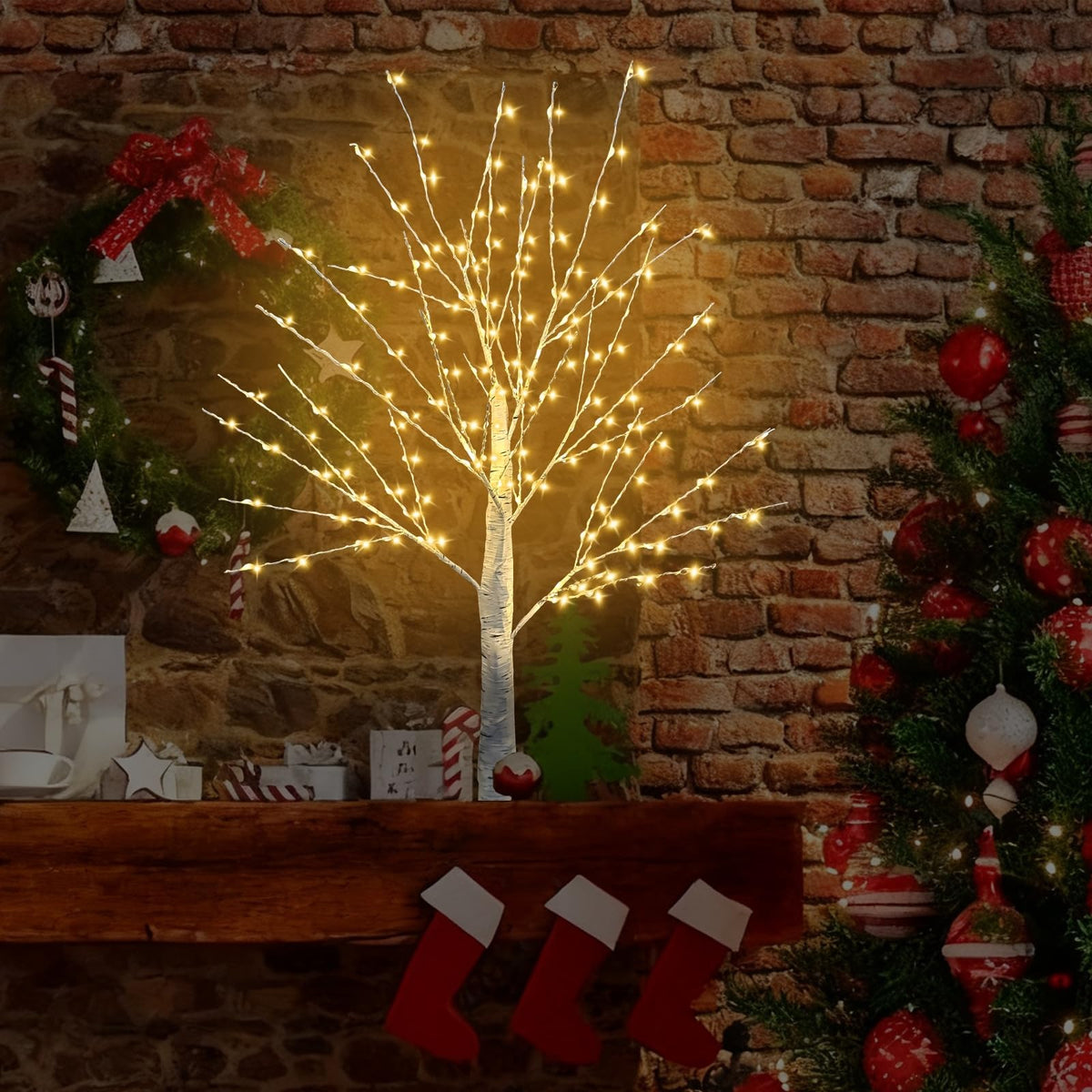 24 Inch LED Birch Tree 2 Pack P768102