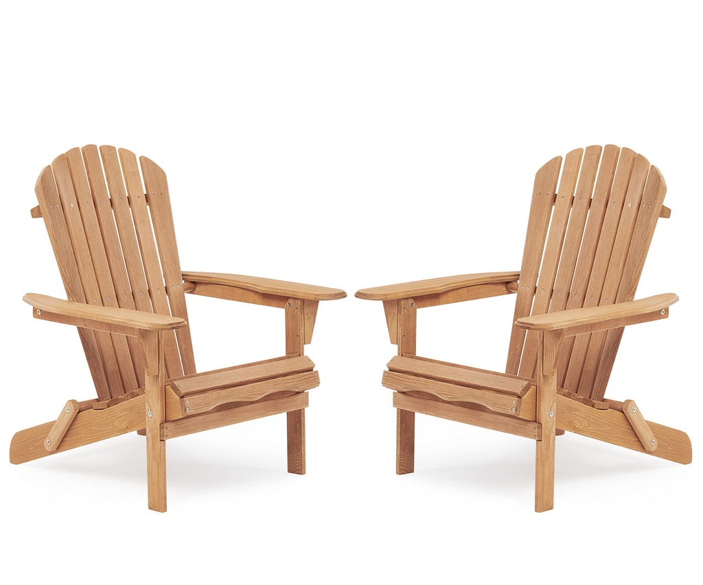 Folding Wood Adirondack Chair Set of 2 C19113