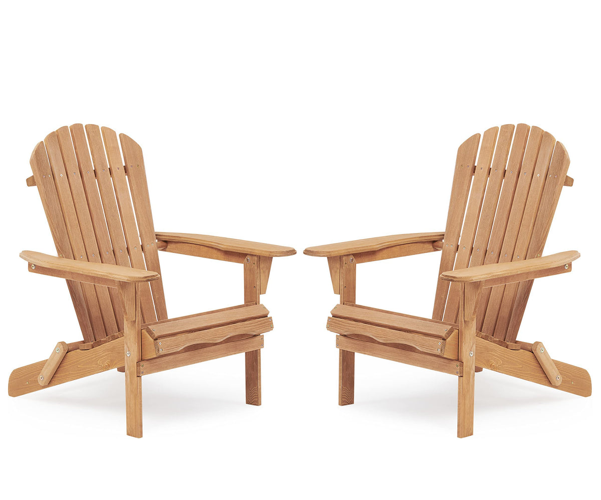 Folding Wood Adirondack Chair Set of 2 C19113