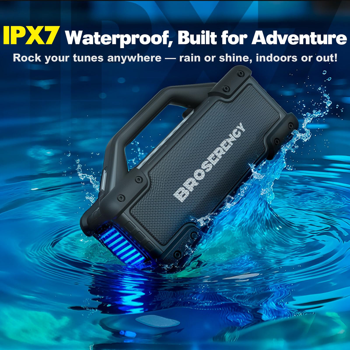 Black Portable Water Resistant Bluetooth Speaker L4483