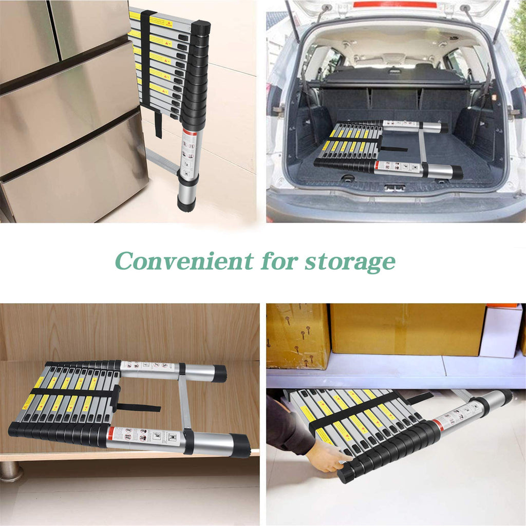 Aluminum Telescopic Extension Ladder 330 lbs Capacity 14.5FT V90635