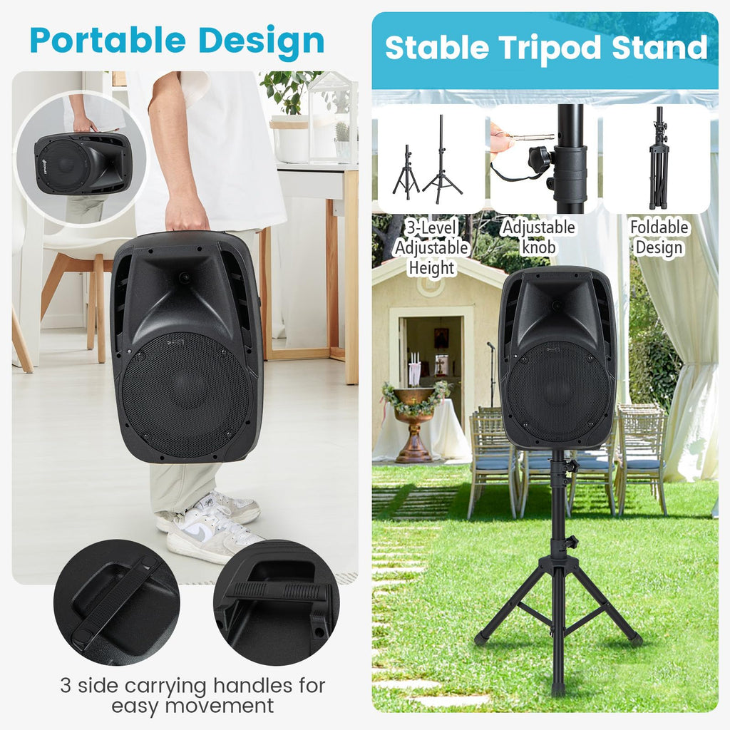 1600W 2-Way Powered PA Speaker System G177