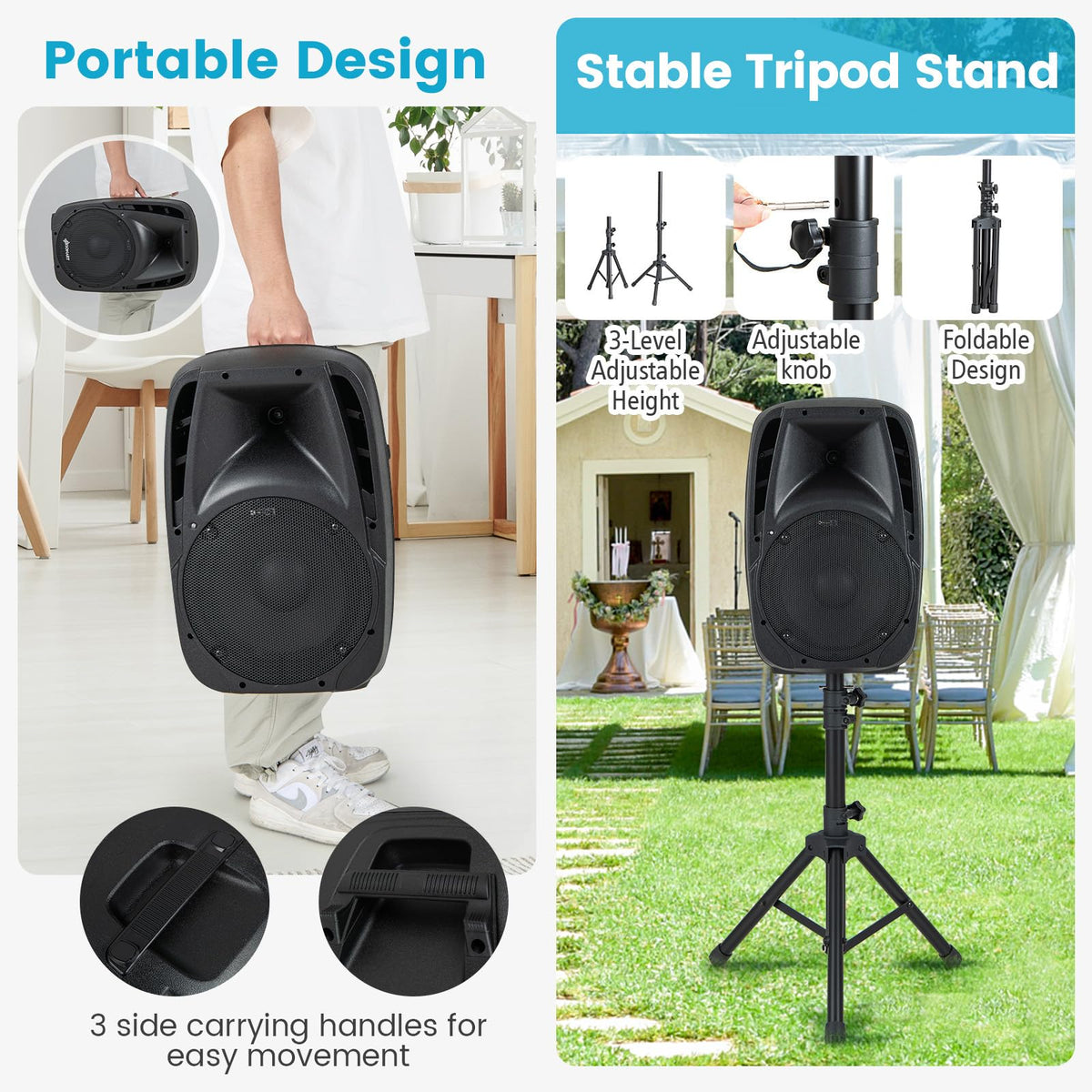 1600W 2-Way Powered PA Speaker System G177