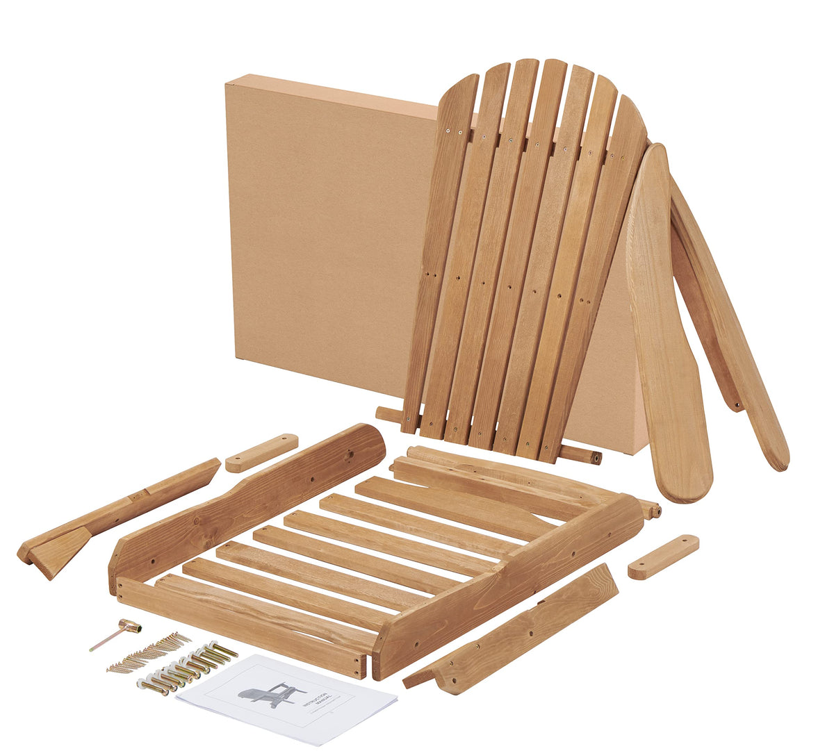 Folding Wood Adirondack Chair Set of 2 C19113