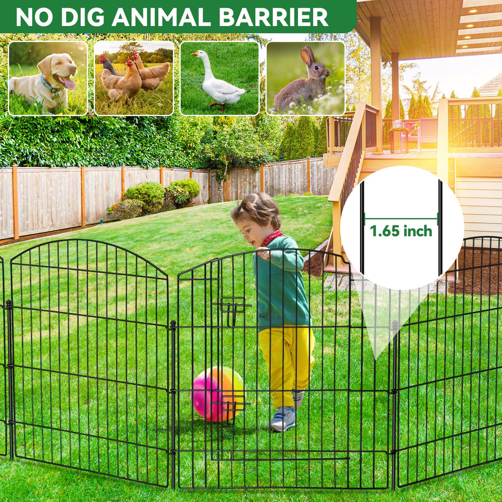 10 Panel No Dig Garden Fence with Gate Y556339